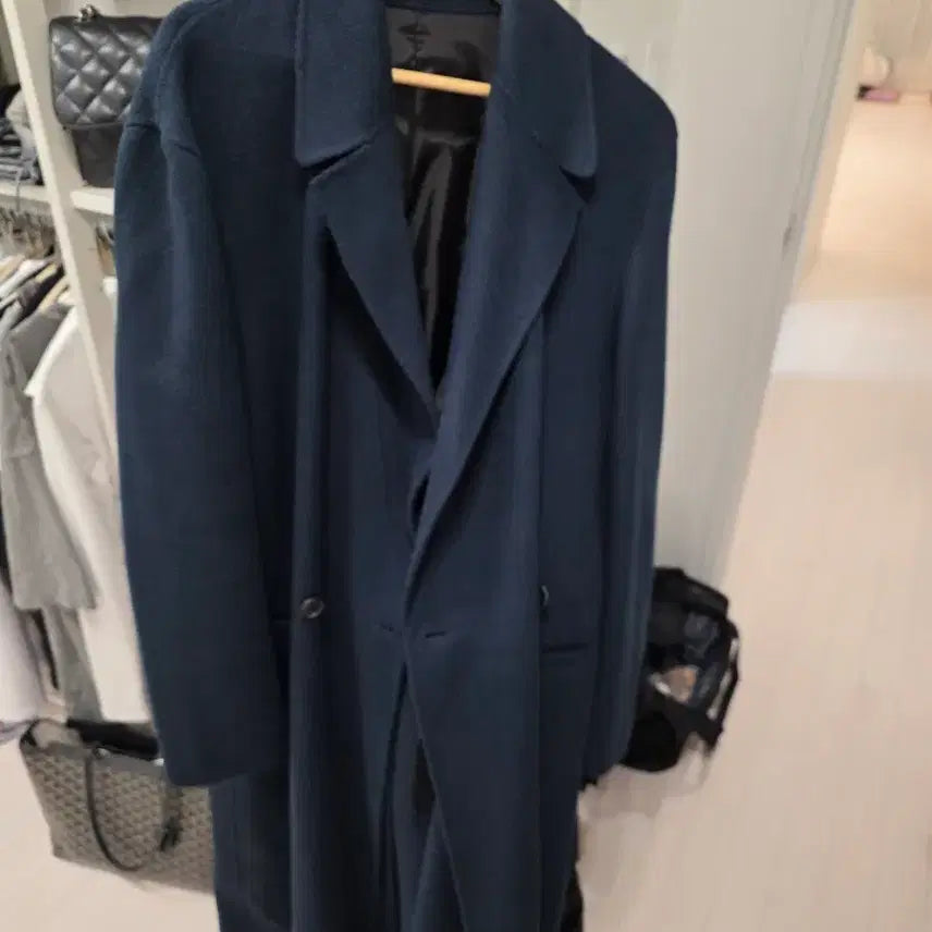 [BUNJANG] System Cashmere Blend Coat Navy / 시스템 캐시미어 블렌드 코트