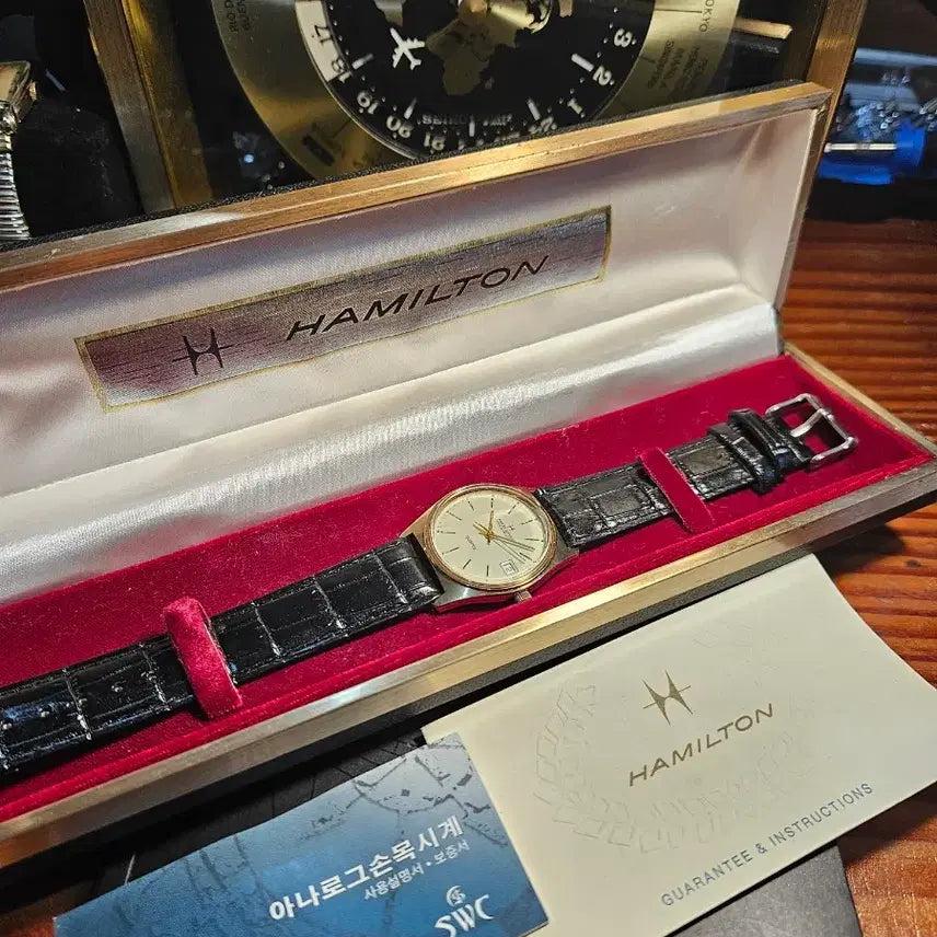 [BUNJANG] Hamilton Masterpiece Vintage Quartz Gold Plated Watch / 해밀턴 마스터피스 빈티지 쿼츠 금장 시계 가죽밴드