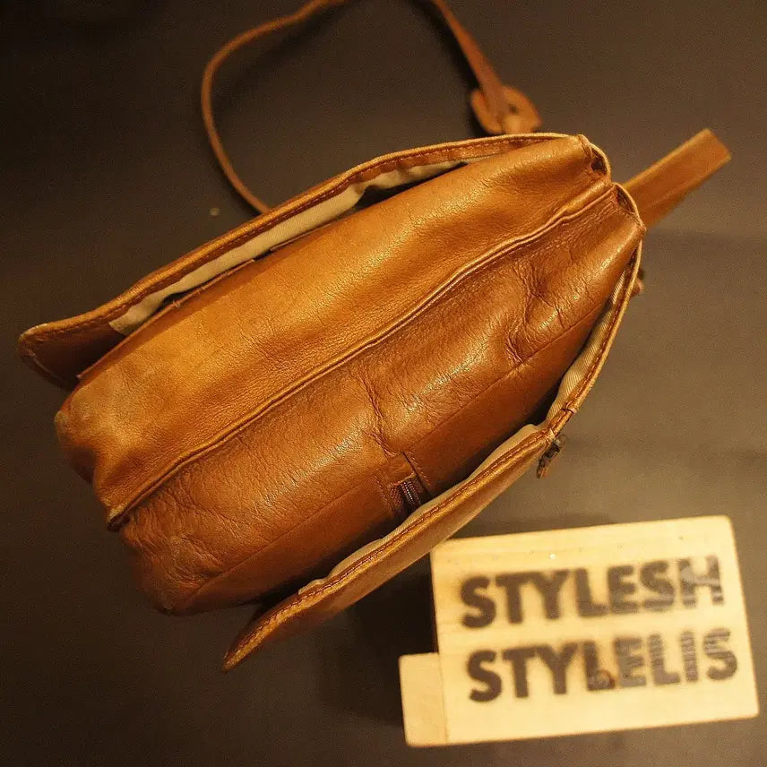 [BUNJANG] Vintage Leather Boston Bag / 7059 가죽 서류가방  보스턴백 가죽가방 빈티지가방 여성가방 남자백