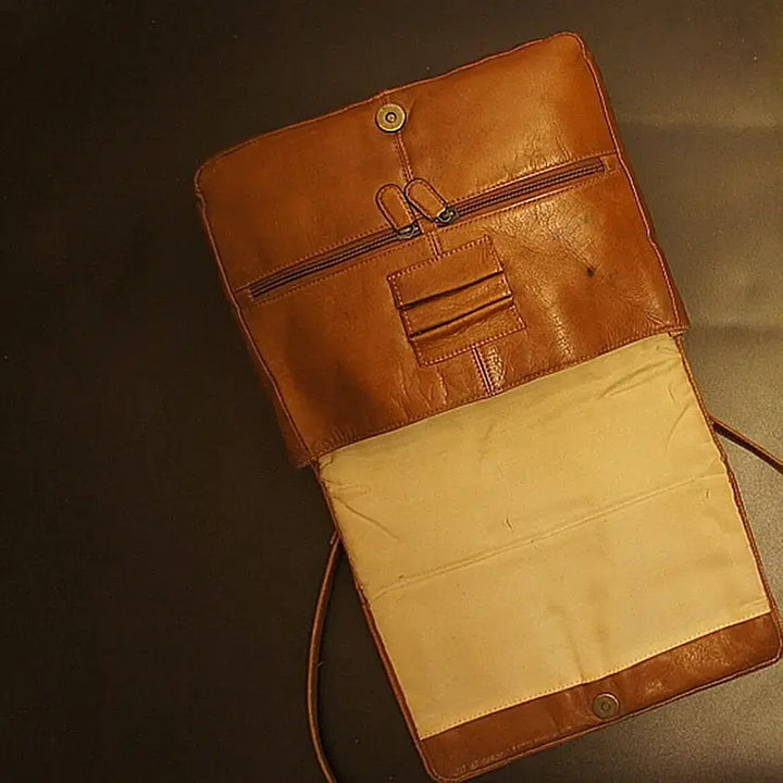 [BUNJANG] Vintage Leather Boston Bag / 7059 가죽 서류가방  보스턴백 가죽가방 빈티지가방 여성가방 남자백