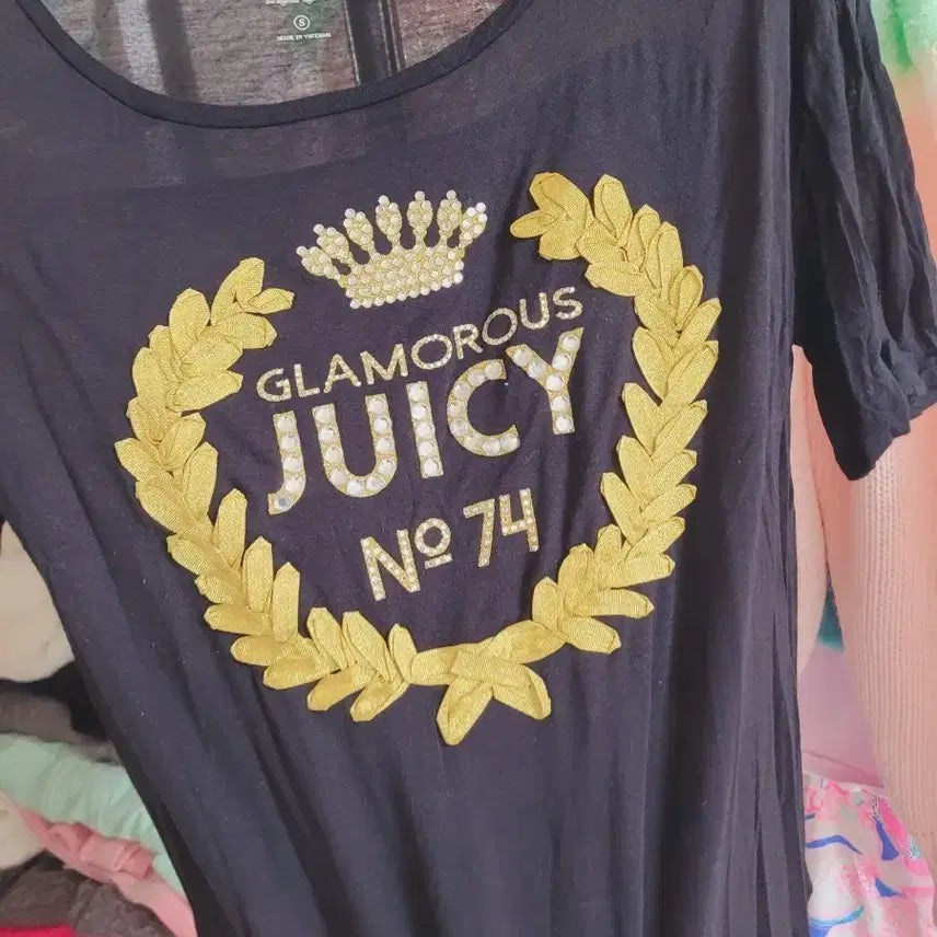[BUNJANG] Juicy Couture Black No.74 T-Shirt / 쥬시꾸뛰르 블랙 반팔 티셔츠 No.74 xs