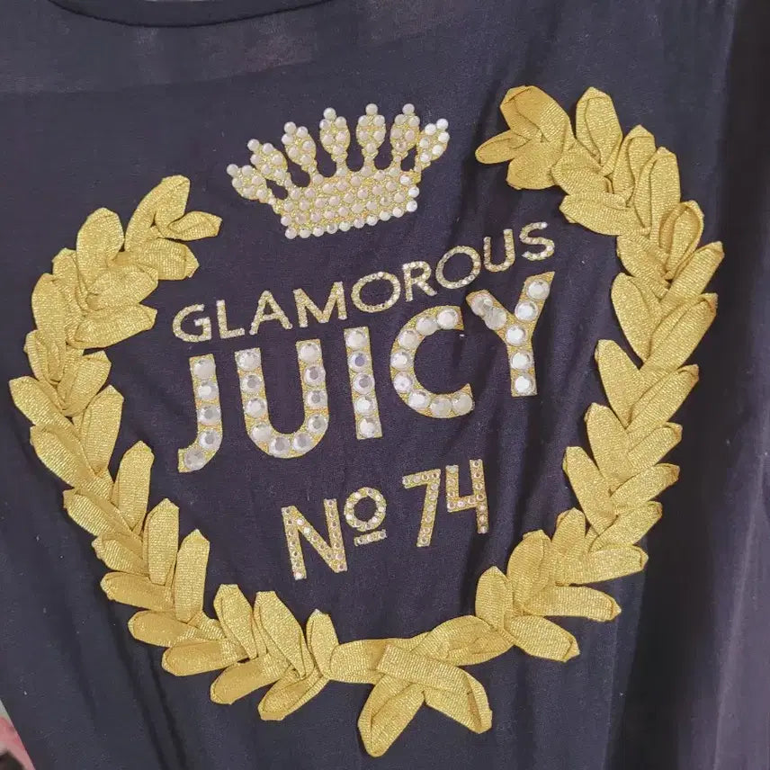 [BUNJANG] Juicy Couture Black No.74 T-Shirt / 쥬시꾸뛰르 블랙 반팔 티셔츠 No.74 xs