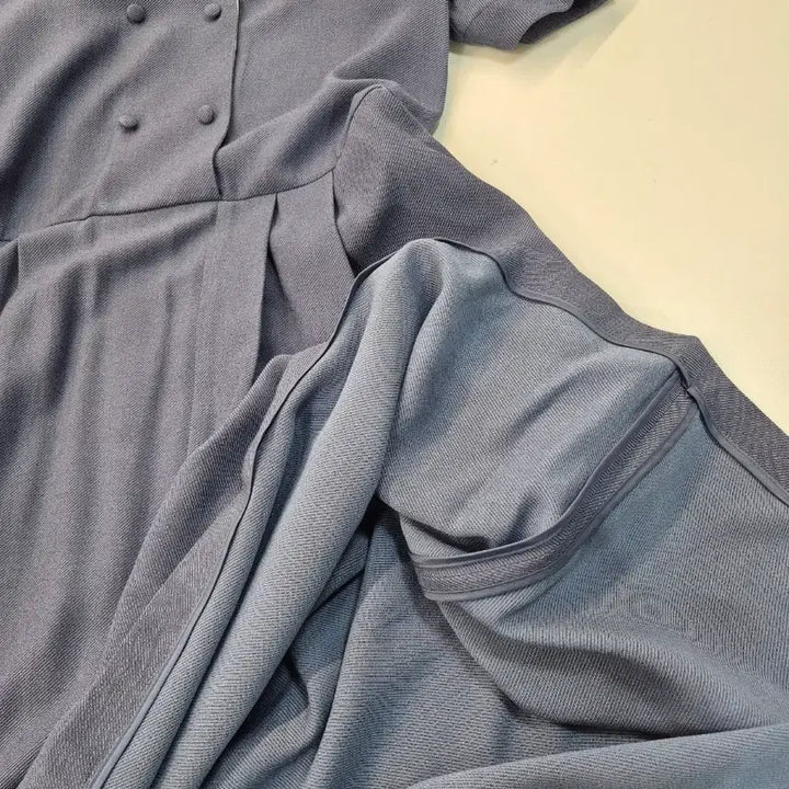 [BUNJANG] Unbranded Double Pleated Long Dress / 카라 더블 플리츠 롱원피스