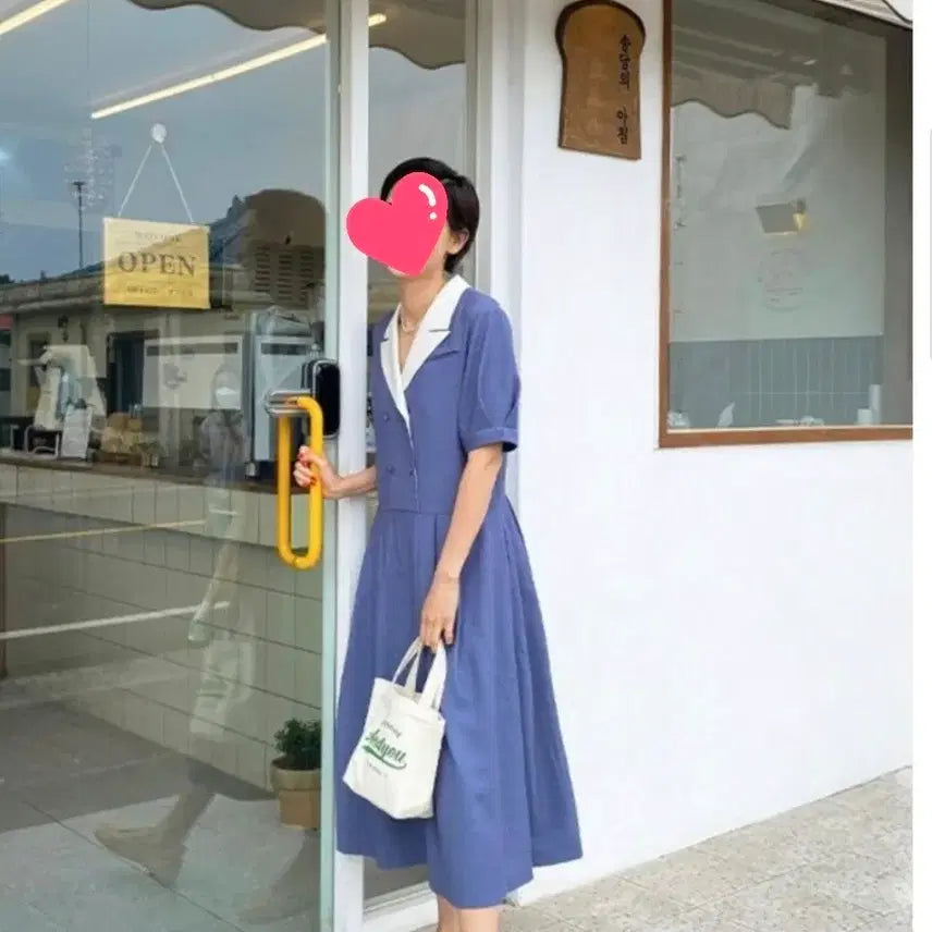 [BUNJANG] Unbranded Double Pleated Long Dress / 카라 더블 플리츠 롱원피스