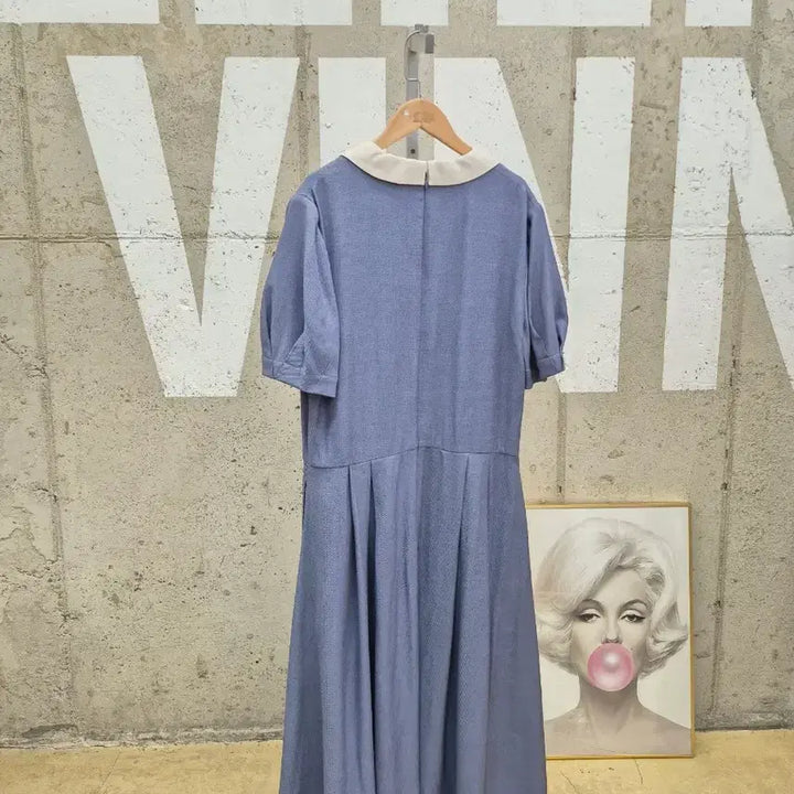 [BUNJANG] Unbranded Double Pleated Long Dress / 카라 더블 플리츠 롱원피스
