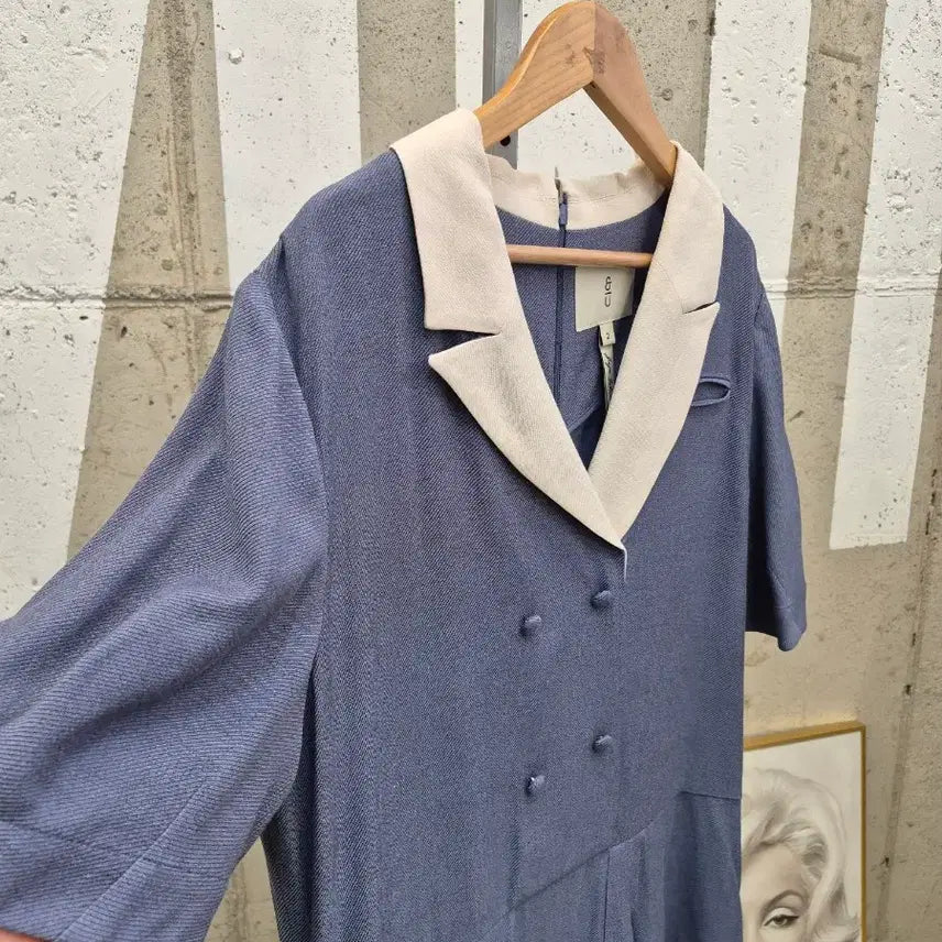 [BUNJANG] Unbranded Double Pleated Long Dress / 카라 더블 플리츠 롱원피스