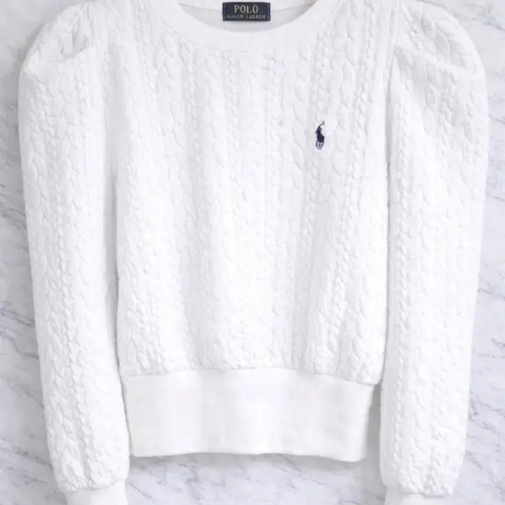 [BUNJANG] Polo Embossed Shirred Sweatshirt / 폴로 엠보 셔링 맨투맨