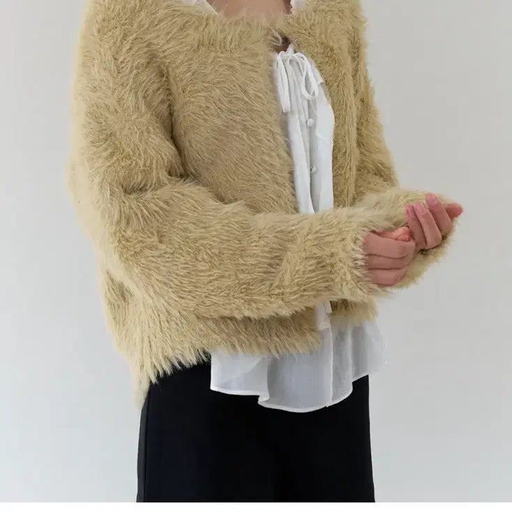 [BUNJANG] Headerment Teddy Cardigan Camel / 헤더먼트 테디 가디건 카멜