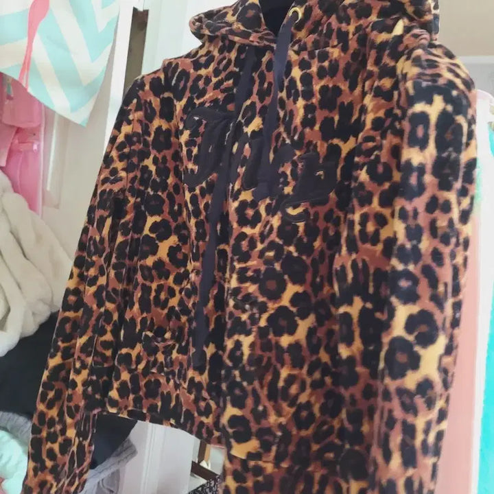 [BUNJANG] Juicy Couture Leopard Hoodie / 쥬시꾸뛰르 레오파드 후드티