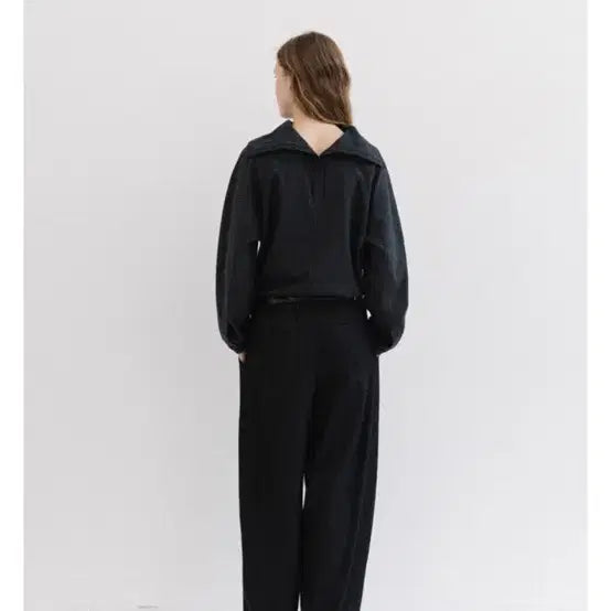 [BUNJANG] Moia High-Neck Blouse (Charcoal) / 모이아 high-neck blouse (charcoal)