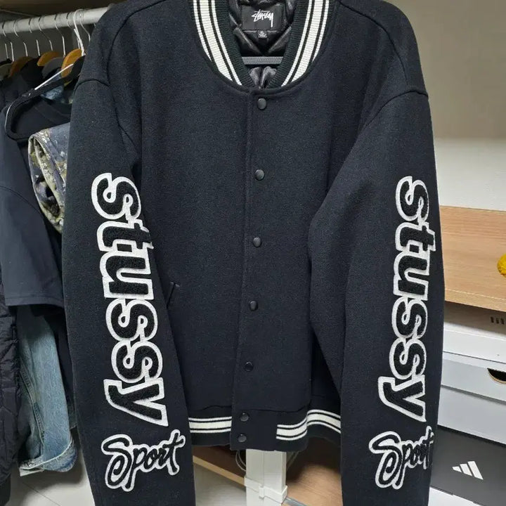 [BUNJANG] Stussy Varsity Jacket XL / 스투시 컴피티션 바시티 자켓 블랙 XL