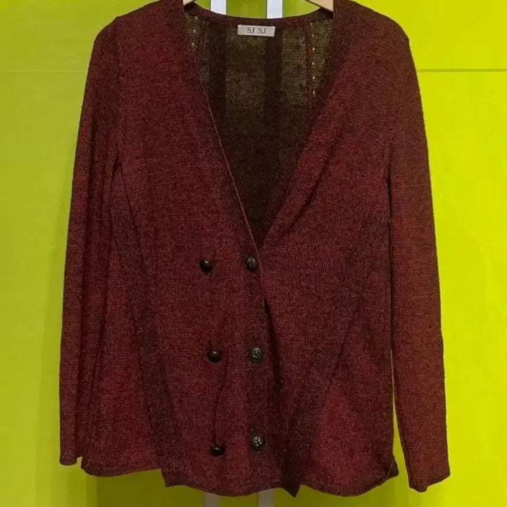 [BUNJANG] SJSJ Burgundy Knit Cardigan / SJSJ 니트가디건