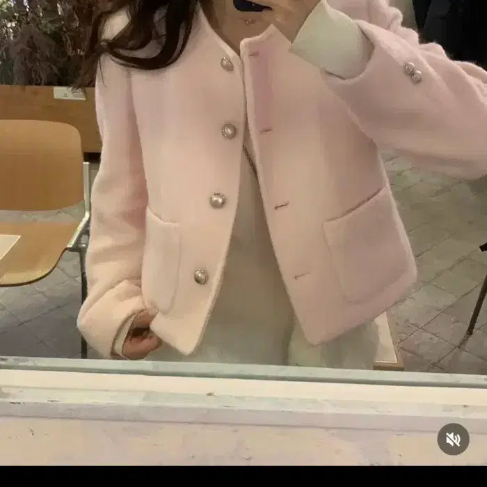 [BUNJANG] Your Lime Pink Tweed Jacket / 유어라임 핑크 트위드자켓