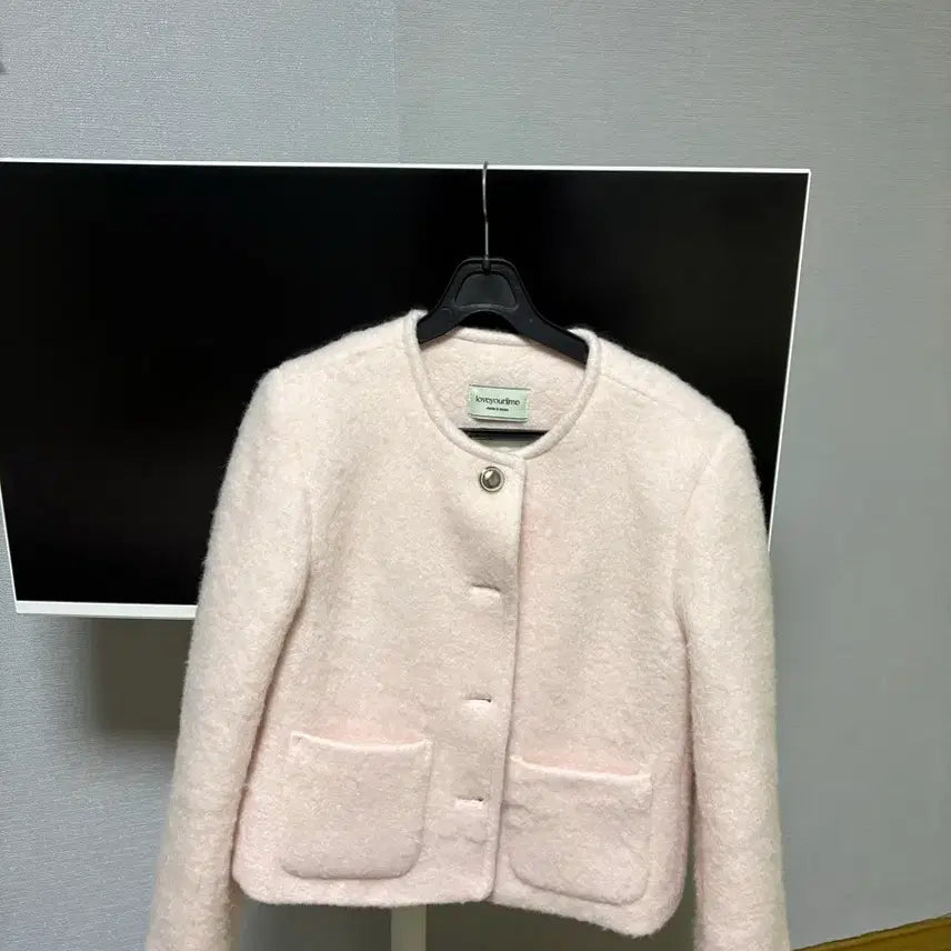 [BUNJANG] Your Lime Pink Tweed Jacket / 유어라임 핑크 트위드자켓
