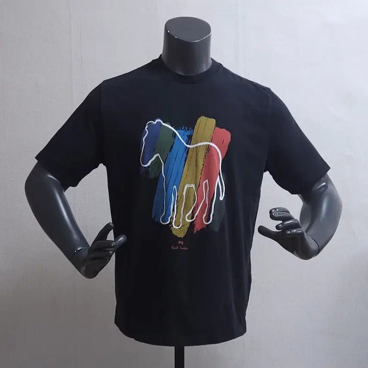 [SOLD OUT] PS 폴스미스 블랙 멀티컬러 말 프린팅 반팔티