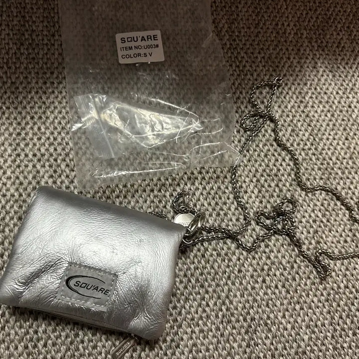 [BUNJANG] Mensa Silver Chain Crossbody Bag / 스퀘어라인 Mensa 멘사 실버 체인 크로스백