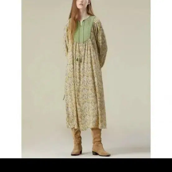 [BUNJANG] Thursday Island Quilted Paisley Long Dress / 써스데이아일랜드 퀼팅페이즐리원피스