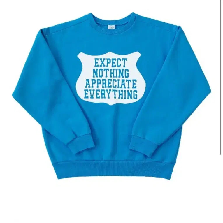 [BUNJANG] Collect Pieces Expect Nothing Sweatshirt - Blue / 컬렉트피시스 / EXPECT NOTHING 스웨트셔츠 블루
