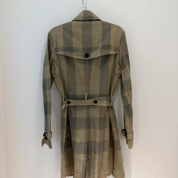 [BUNJANG] Burberry Brit Linen Blend Check Trench Coat / 버버리브릿 린넨 블렌드 체크 트렌치 코트