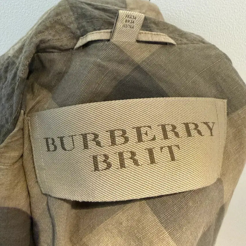 [BUNJANG] Burberry Brit Linen Blend Check Trench Coat / 버버리브릿 린넨 블렌드 체크 트렌치 코트