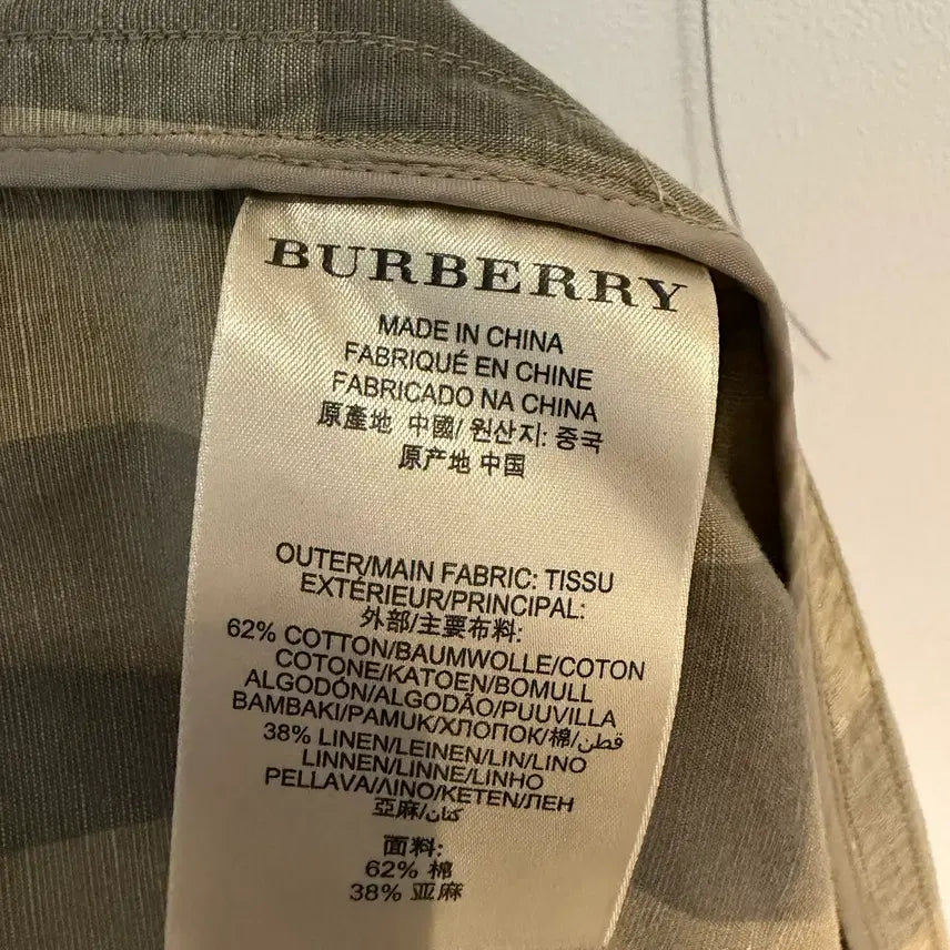 [BUNJANG] Burberry Brit Linen Blend Check Trench Coat / 버버리브릿 린넨 블렌드 체크 트렌치 코트
