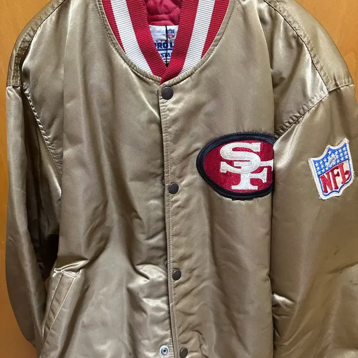 [BUNJANG] 90s NFL San Francisco 49ers Gold Varsity Jacket / 90sNFL 샌프란시스코 49ers 골드 바시티(스타디움 자켓)