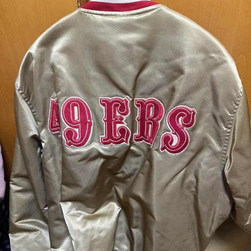 [BUNJANG] 90s NFL San Francisco 49ers Gold Varsity Jacket / 90sNFL 샌프란시스코 49ers 골드 바시티(스타디움 자켓)