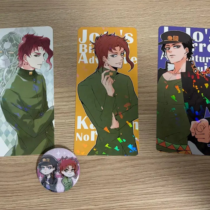 [BUNJANG] JoJo's Bizarre Adventure Unofficial Goods Bundle (3 Cards + Can Badge) / 죠죠의 기묘한 모험 비공식 굿즈 일괄 (카드3장 + 캔뱃지)