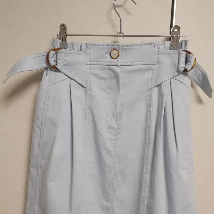 [BUNJANG] OséO2nd Sky Blue Cotton H-Line Skirt / 한섬 오즈세컨 스커트