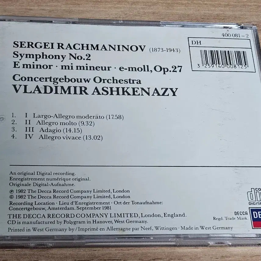 [BUNJANG] Rachmaninov Ashkenazy Symphony No. 2 CD / Rachmaninov: Symphony No.2 - Ashkenazy (