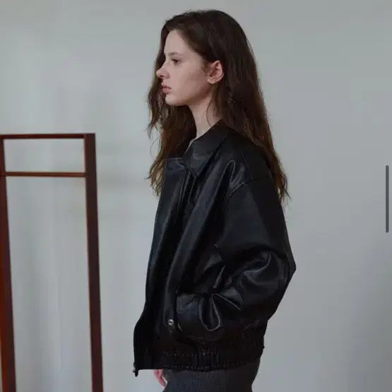 [BUNJANG] Le Bain Hailey Leather Jacket Black Minimalist Blouson / 새상품 르베인 헤일리 레더 자켓 블랙 미니멀 블루종 오버핏 비건