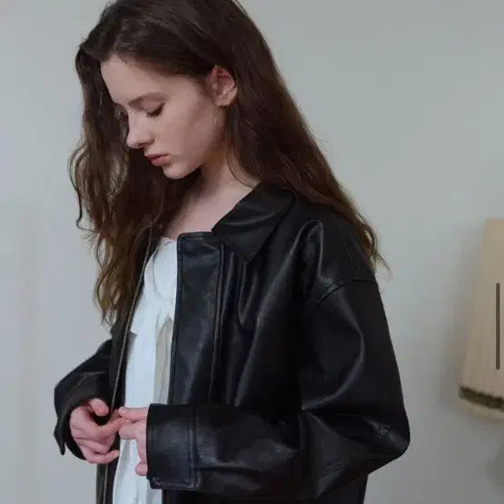 [BUNJANG] Le Bain Hailey Leather Jacket Black Minimalist Blouson / 새상품 르베인 헤일리 레더 자켓 블랙 미니멀 블루종 오버핏 비건