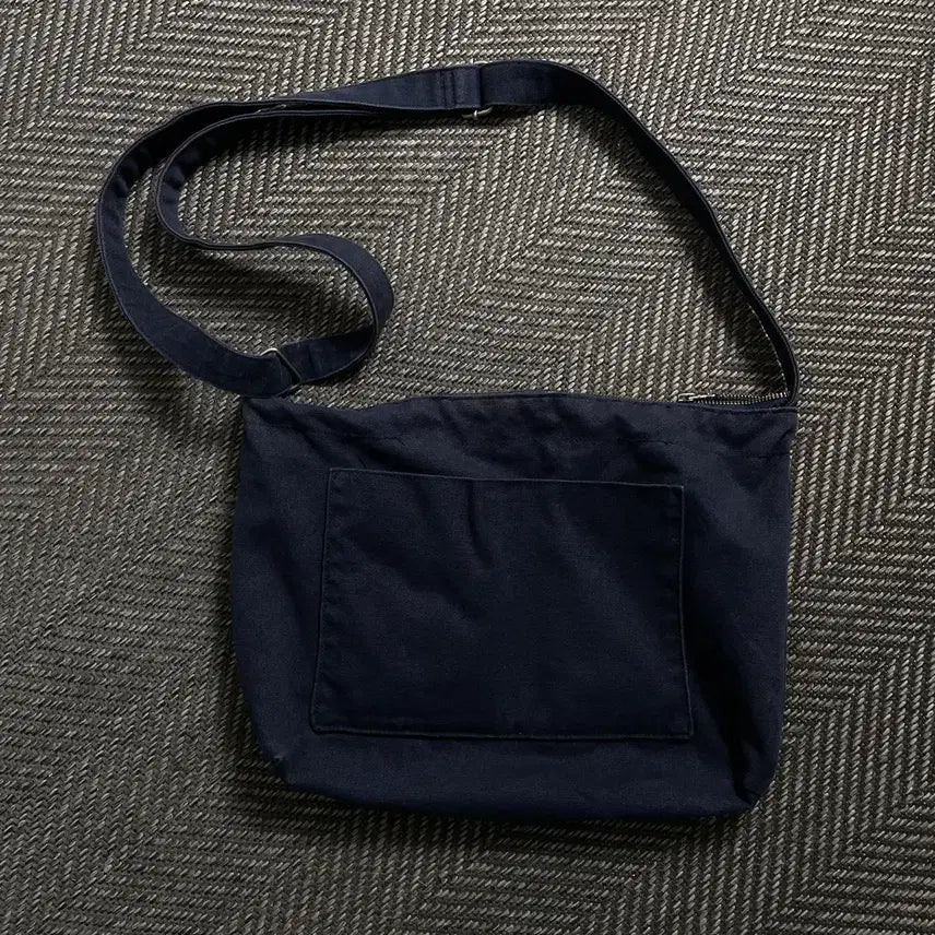 [SOLD OUT] 캉골 자수로고 네이비 캔버스 크로스백 y 4568