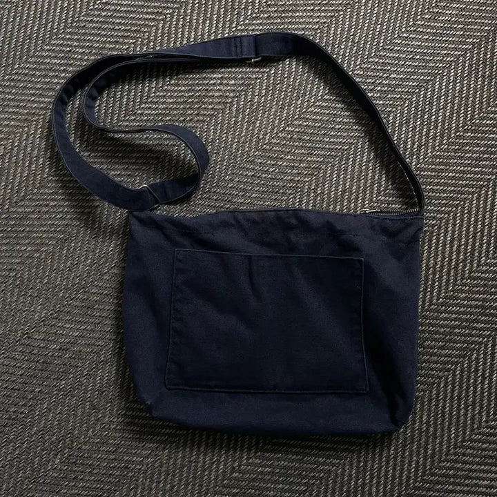 [SOLD OUT] 캉골 자수로고 네이비 캔버스 크로스백 y 4568