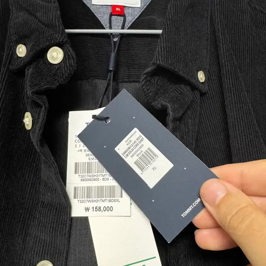[BUNJANG] Tommy Hilfiger Corduroy Shirt Black XL / 타미힐피거 코듀로이 셔츠 블랙 XL