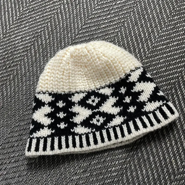 [BUNJANG] Vintage Nordic Pattern Knit Beanie / 빈티지 노르딕 패던 니트 비니 y 4577