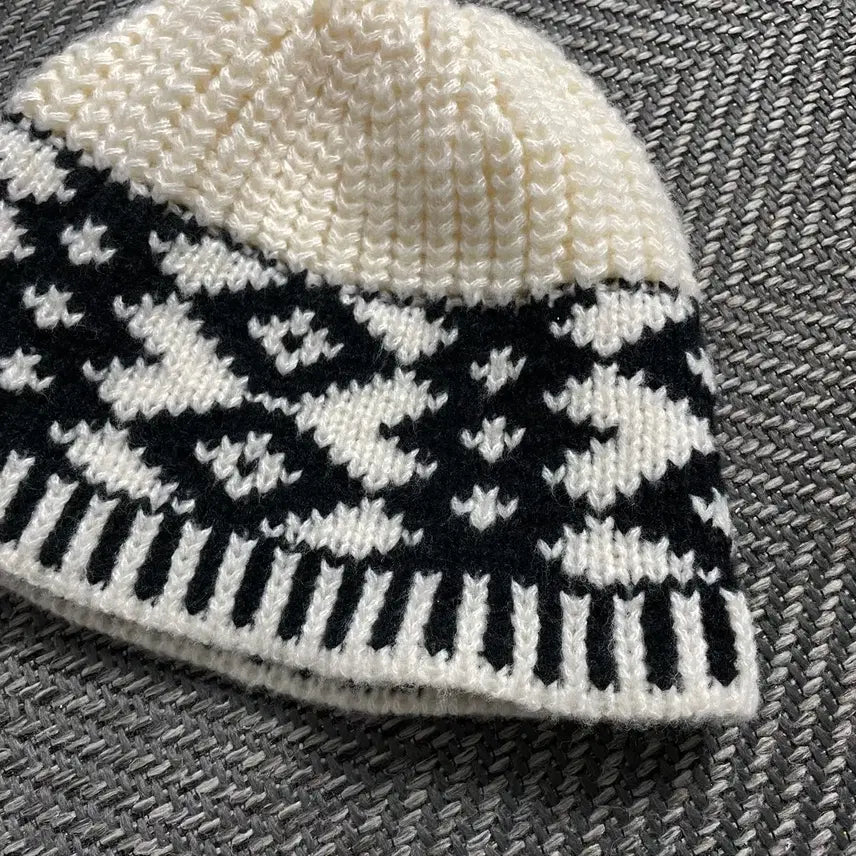 [BUNJANG] Vintage Nordic Pattern Knit Beanie / 빈티지 노르딕 패던 니트 비니 y 4577