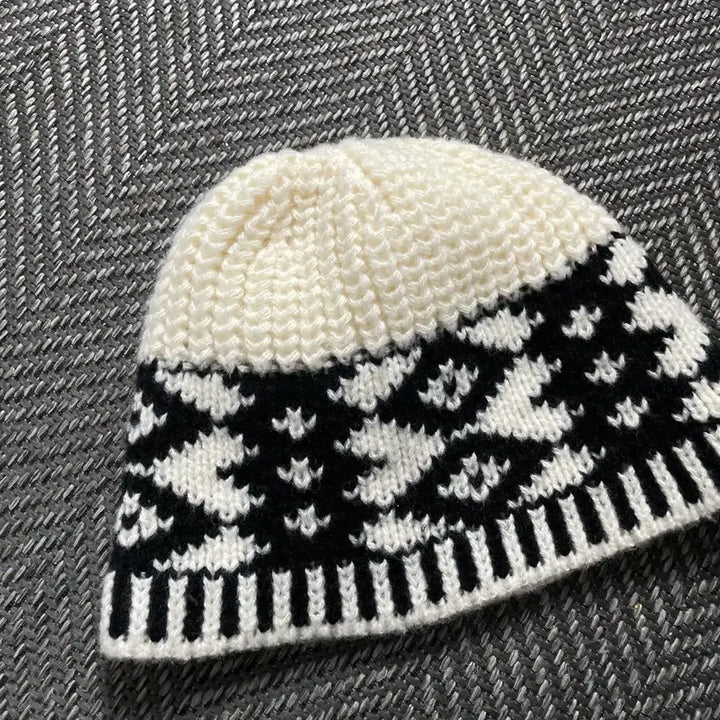 [BUNJANG] Vintage Nordic Pattern Knit Beanie / 빈티지 노르딕 패던 니트 비니 y 4577