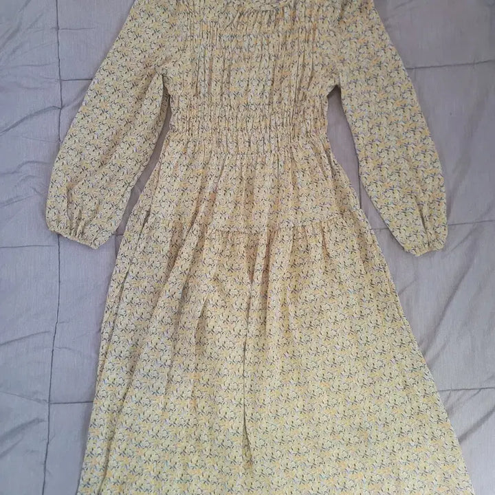 [BUNJANG] Yellow Floral Long Dress / 옐로우 플라워 롱 원피스