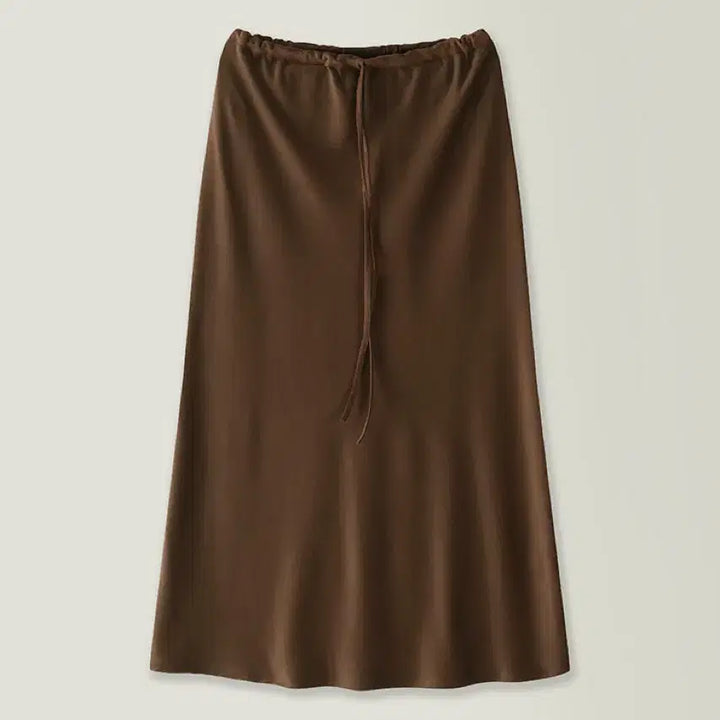 [BUNJANG] Havieck Suede String Skirt Brown / 하베크 스웨이드 스트링 스커트 Brown
