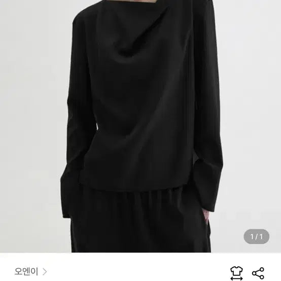 [BUNJANG] Ove Cowl Neck Blouse Black L / Ove Cowl Neck 블라우스 블랙 L