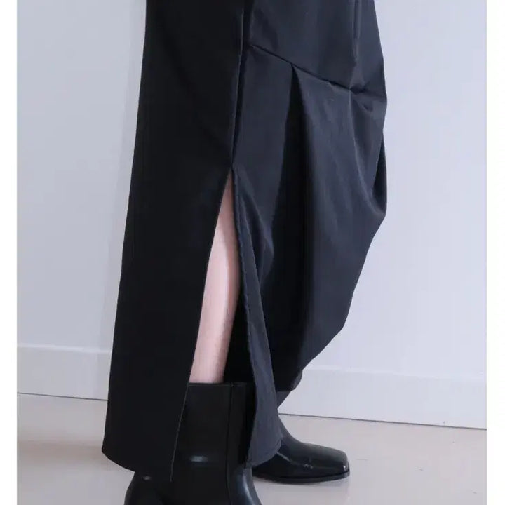 [BUNJANG] Murrow Drape Long Skirt Black / 뮤로우 드레이프 롱스커트 블랙