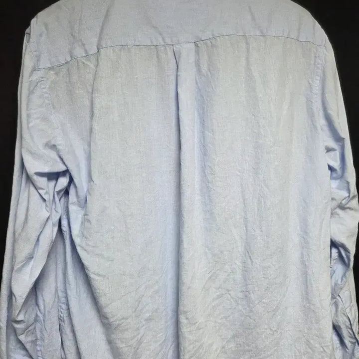 [BUNJANG] Lacoste Linen Shirt Sky Blue (Size 6) / 라코스테 린넨 셔츠 스카이블루 6
