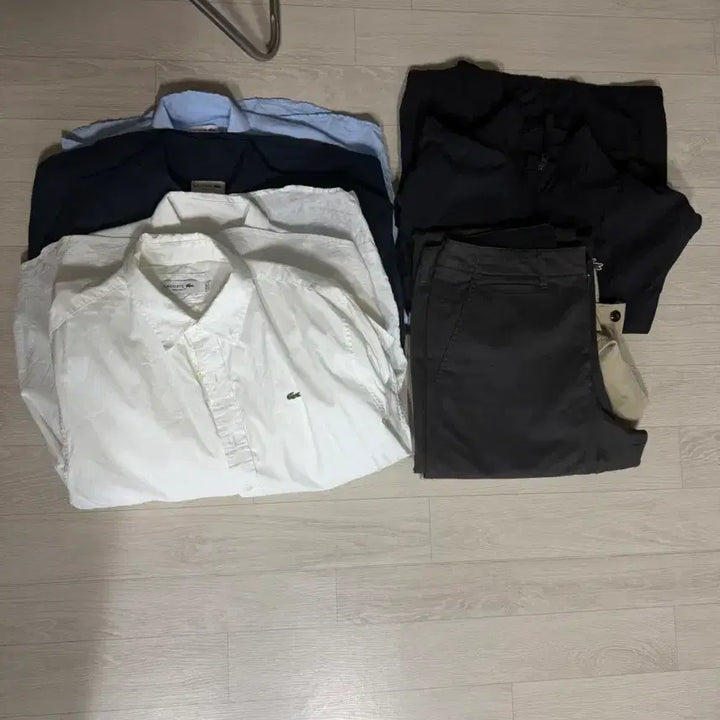 [BUNJANG] Lacoste Linen Shirt Sky Blue (Size 6) / 라코스테 린넨 셔츠 스카이블루 6