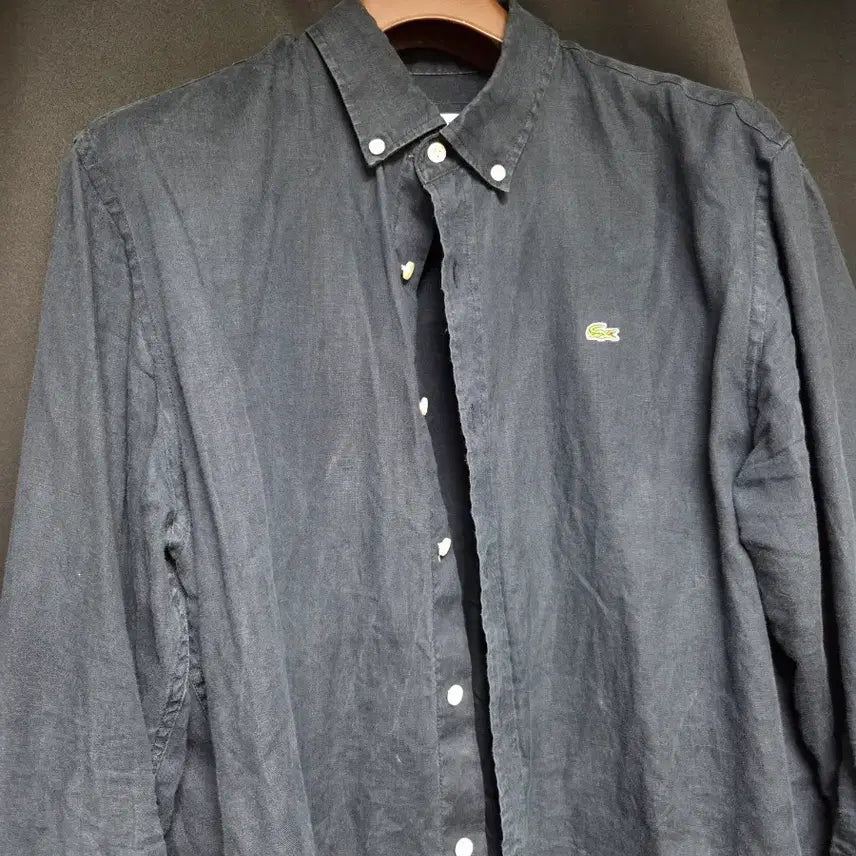 [BUNJANG] Lacoste Linen Shirt Navy 6 / 라코스테 린넨 셔츠 네이비 6