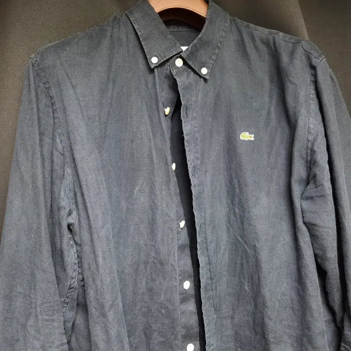 [BUNJANG] Lacoste Linen Shirt Navy 6 / 라코스테 린넨 셔츠 네이비 6