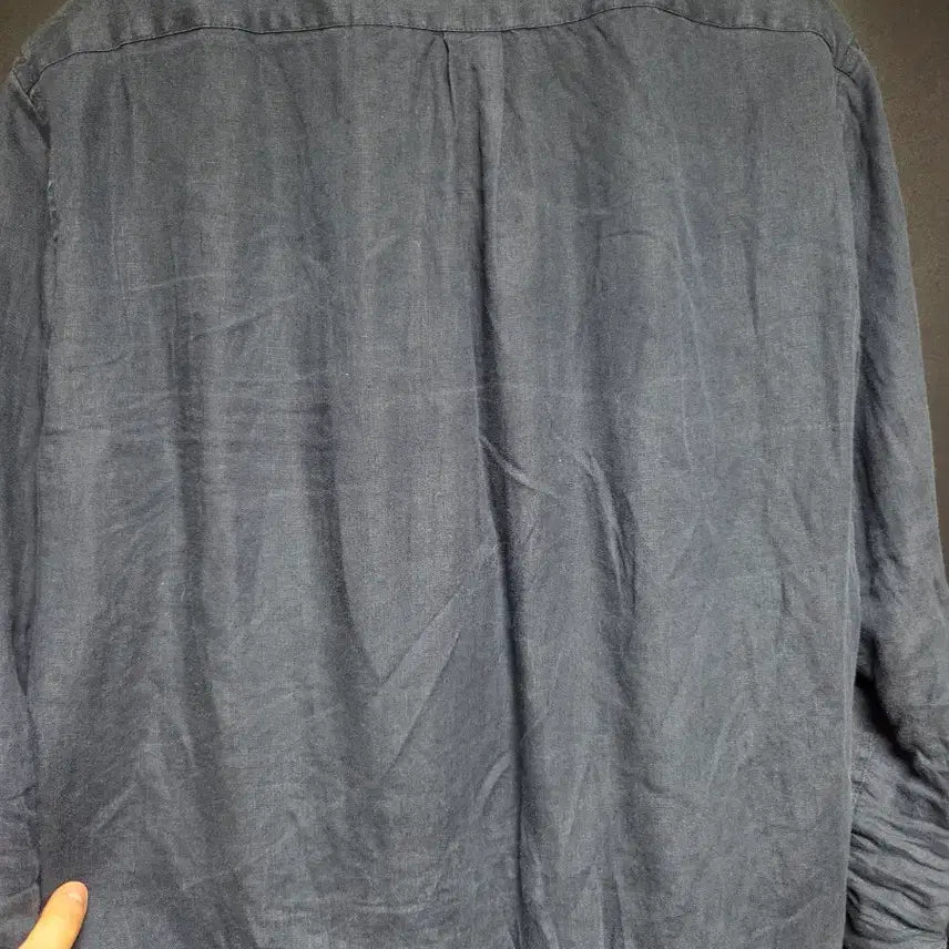 [BUNJANG] Lacoste Linen Shirt Navy 6 / 라코스테 린넨 셔츠 네이비 6