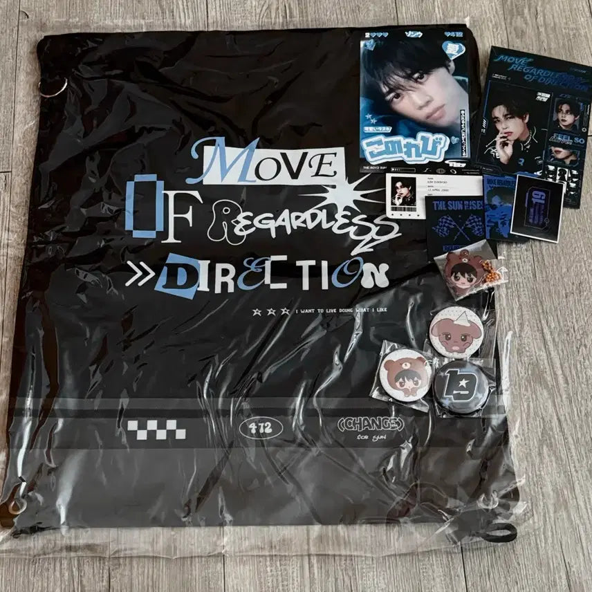 [BUNJANG] The Boyz Sunwoo Backpack, Pin Badge, and Keyring Bundle / 더보이즈 선우 김선우 짐색 가방 백 핀뱃지 키링 생카 굿즈