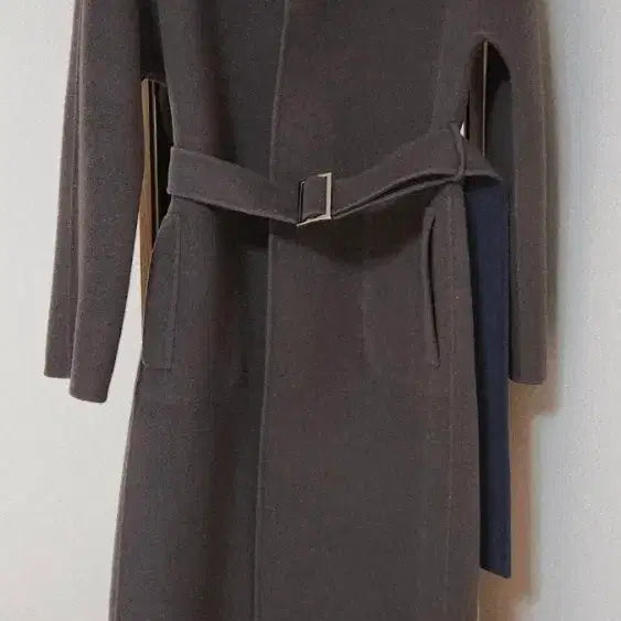[SOLD OUT] 타임 HAND MADE 리버시블 울100 롱코트 네이비와브라운 벨트포함