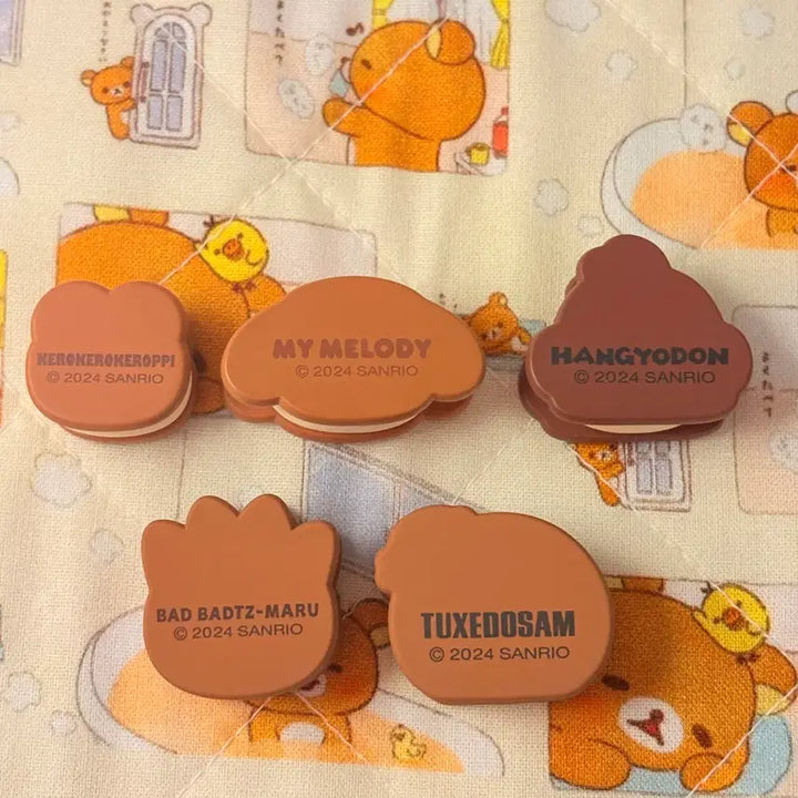 [BUNJANG] Sanrio Character Macaron Mini Figure Set / 산리오 얼굴 모양 마카롱 미니피규어 세트